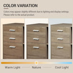 DEVAISE 3 Drawer Wood File Cabinet, Rolling Filing Cabinet with Open Storage Shelf, Printer Stand for Home Office Storage and Organization, Fits Letter/A4 Files (Gray Oak, Wood) - Image 4