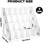 2 Pack Acrylic Desk Organizer, 4 Tier 20 Compartments Vertical Storage for Pens Art Supplies Home Classroom Back to School Office School Office Desk Desktop Stationery Pencil Storage - Image 2