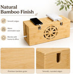 Bamboo Extra Large Cable Management Box, 15.7 x 6.7 x 6.7in - Image 7