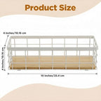 Set of 2 Small Wire Baskets, Narrow White Metal Storage Bins for Bathroom Counter & Kitchen, Farmhouse Rustic Organizer Trays for Pantry, Office, RV, Countertop Decoration (White) - Image 2