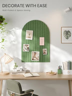 Fluxynara Large Arched Felt Bulletin Board 35.4''×23.6'', Botanical Green - Image 2