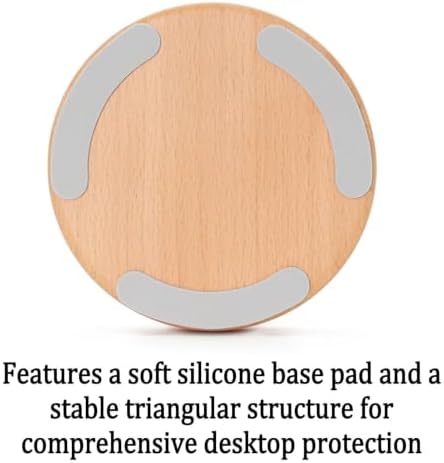 Headphone Stand/Desktop Headset Holder–Crafted from Solid Wood and Aluminum Alloy,supports up to 10kg,suitable for Recording Studios and Various Desktop Setups(Gold) - Image 4