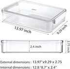 2 Pcs Plastic Storage Bins - Scrapbook Paper Organizer & Craft Storage Organizer, Plastic File Box for A4 Paper, Files, Stationery - Stackable Storage Boxes for Home/Office/School - Image 4
