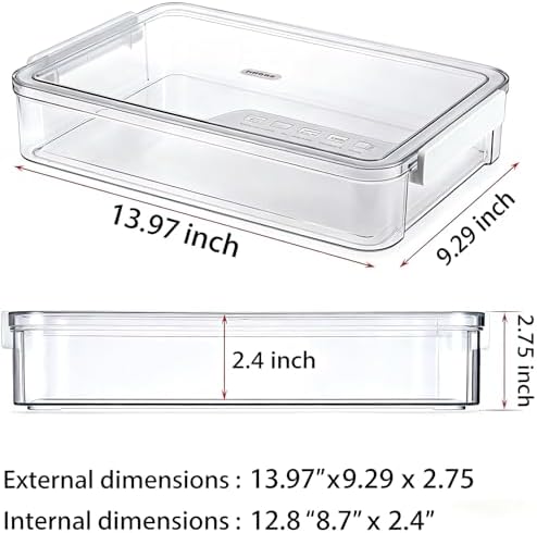 2 Pcs Plastic Storage Bins - Scrapbook Paper Organizer & Craft Storage Organizer, Plastic File Box for A4 Paper, Files, Stationery - Stackable Storage Boxes for Home/Office/School - Image 4
