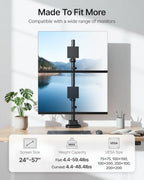 monTEK Heavy-Duty Stacked Dual Monitor Stand for 24-57" Screens - Image 4