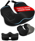 Seat Cushion - High-Density Charcoal Memory Foam Office Chair Cushion with Adjustable Strap & Washable Non-Slip Cover | Supports Sitting Posture for Office, Car & Home by Unknown