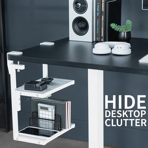 VIVO White Clamp-on 13 inch 2-Tier Desk Shelf, STAND-SHELF2CW - Image 6