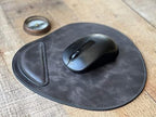 HARDISTON Genuine Leather Mouse Pad with Wrist Support & Non-Slip Base, Desk Home Office Gaming Laptop Computer Accessories Waterproof Mousepad with Wrist Rest (Black) - Image 2