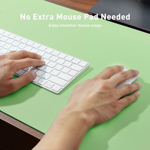Aothia Faux Leather Desk Mat – Large Mouse Pad, Non-Slip PU Leather Blotter, Waterproof Writing Surface for Office and Home (Foam Green, 47.2" x 23.6") - Image 4