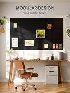 Bumusty 48"x 36" Large Felt Bulletin Board Tiles, Black - Image 7