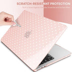 Case for 2026/2025/2024/2023 MacBook Air 15-inch Laptop Release M5 A3448 /M4 A3241 /M3 A3114 /M2 A2941, Stylish Protective Hard Shell Cover for MacBook Air 15.3 inch, Pink Polka Dots - Image 5