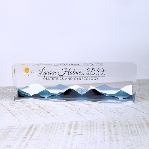 Personalized Acrylic Desk Plaque, Customizable Acrylic Name Plate Block, Executive Desk Name Sign, Social Worker Name Sign - Image 3