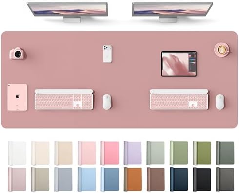 YSAGi Leather Desk Protector, Office Mat, Large Mouse Mat, Non-Slip PU Leather Blotter, Laptop Desk Mat, Waterproof Writing Pad for Office and Home(Pale Mauve, 63" x 24") by YSAGi