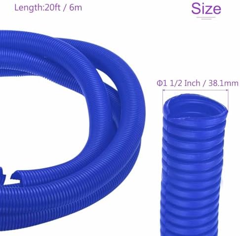 DMiotech 20ft Wire Loom Split Tubing 1 1/2 Inch(38.1mm) ID Blue - Image 3