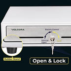 Volcora Cash Register Drawer for Point of Sale (POS) System - White and Stainless Steel Front - Fully Removable 2 Tier Cash Tray, 5 Bill/8 Coin, 12-24V, RJ11/RJ12 Key-Lock - Image 5