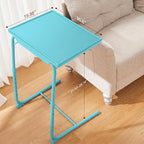HUANUO Adjustable TV Tray Table with 6 Height & 3 Tilt Adjustments, Azure - Image 3