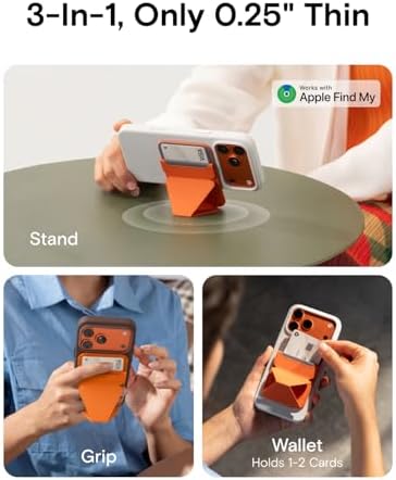 MOFT Magnetic Wallet Stand with Apple Find My, Compatible with iPhone 17/16/15/14/13/12 Series, Angle Adjustment & Magsafe Compatible MOVAS Phone Stand, Terracotta - Image 6