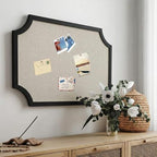 Wonderjune Linen Display Pinboard, Scalloped, 24" X 36", Black - Image 6