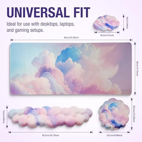Premium Quality Cloud Wrist Rest Keyboard, Mouse Pad, Wrist Rest Pad, Wrist Rest for Computer Keyboard, Cloud Drink Coaster and Mouse Pad - Image 5