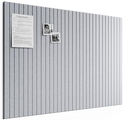 Bumusty 48"x 36" Large Felt Bulletin Board Tiles, Soft Gray by BUMUSTY