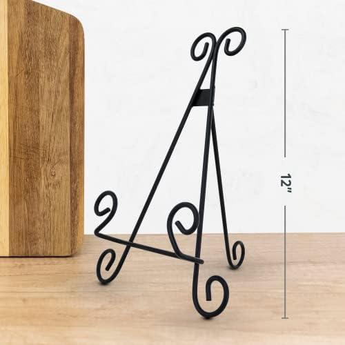 Cookbook Stand Book Holder Deluxe Book Holders for Reading Hands Free Heavy Duty Metal Recipe Book Holder Stable Book Display Stand Non-Scratch Feet Elegant Design - Image 2