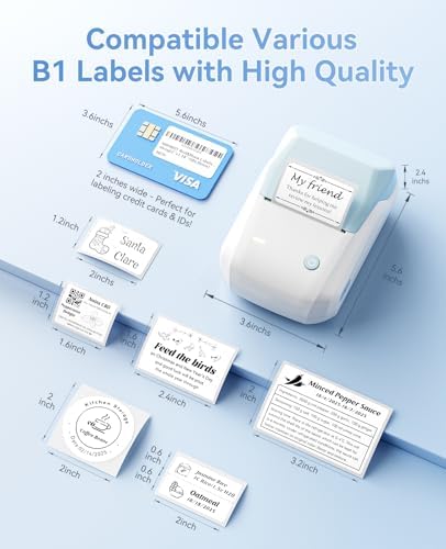 NIIMBOT B1 Label Maker, 2Inch Bluetooth Label Printer for Home, Light Blue - Image 2
