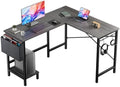DUMOS L Shaped Computer Corner Desk with PC Stand, Grey by DumosLifestyle