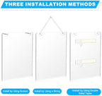 Daofary Acrylic Wall Sign Holder 8.5 x 11, 10 Pack Wall Mount,3-Way Install - Image 5