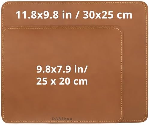 Full-Grain Leather Mouse Pad - Genuine Leather Mouse Mat with Non-Slip Backing, 3mm Thick, Smooth Mouse Glide, Desk Accessory for Office, Work & Gaming (Red, Large 11.8 x 9.8 in) - Image 5
