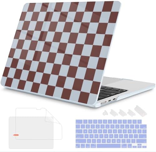 Mektron for 2026/2025/2024/2023 MacBook Air 15 INCH M5 A3448 /M4 A3241 /M3 A3114 /M2 A2941 Case, Printed Plastic Hard Shell Cover with 15.3" Liquid Retina Display Touch ID, Checkerboard MK024 by Unknown