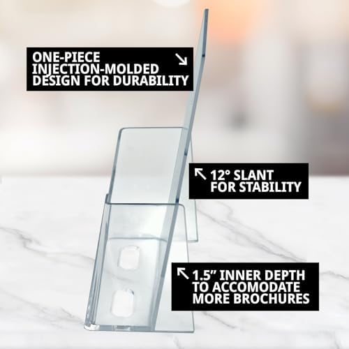Azar Displays 252012-100PK Acrylic Trifold Brochure Holder Plastic Counter top Organizer 100-Pack, Clear - Image 5