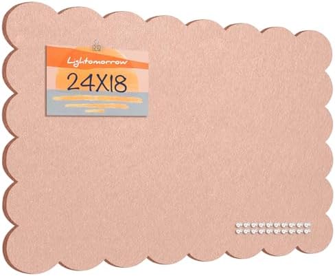 Scalloped Bulletin Board 24x18 inches, Decorative Felt Pin Board for Wall by Lightomorrow