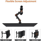 Amazon Basics Single Computer Monitor Stand with Cable Management, Height Adjustable VESA Desk Arm Mount, Fully Adjustable Tilt and Rotation, Steel, Black, Fits 13-30" Screens - Image 4