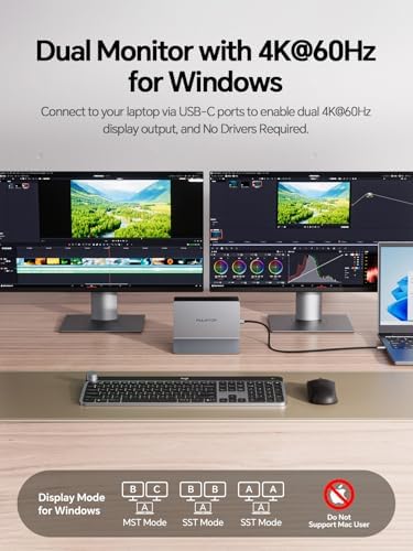 USB C Docking Station Dual Monitor 4K@60Hz, Laptop Dock with Vertical Stand - Image 2