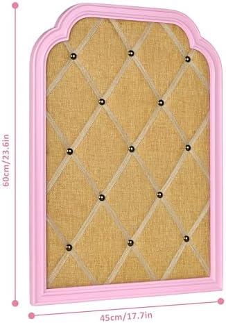 Linen Fabric Bulletin Board with Criss-Cross Ribbons, 17.7 x 23.6 - Image 2