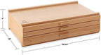 7 Elements 3 Drawer Wooden Artist Storage Supply Box for Pastels, Pencils, Pens, Markers, Brushes and Tools - Image 3