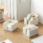 2Pcs Square Sticky Note Holder Desk Memo Box Large Capacity Office Organizer - Image 6