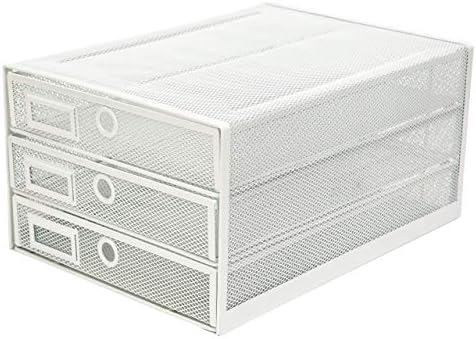 Exerz Paper Sorter 3 Drawer Wire Mesh A4 / Desk Multifunctional Desk Organiser/Multi-Layer Letter Tray - for Documents, Magazines, Notebooks and Letter (White) by Exerz