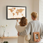 Wooden Frame Cork Board Map of World, 20" X 30" Bulletin Boards for Walls with 10 Pins, Travel Tracker Map for Office, School and Home (WD-MAP,5075,D) - Image 4
