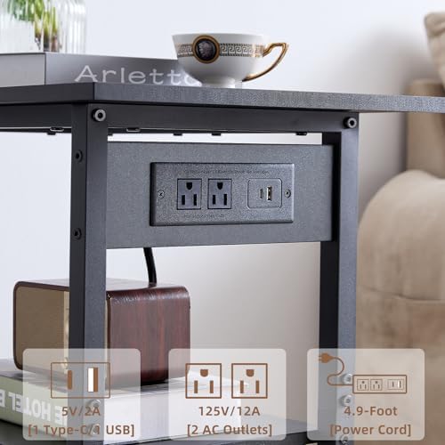 Lerliuo 3-Tier Printer Stand with Charging Station, Rolling Printer Table - Image 5