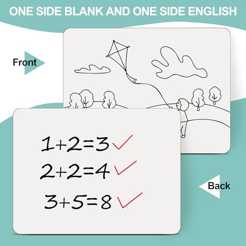 30 Pack Small White Boards, 9"x12" Double Sided Personal Dry Erase Boards Portable Handheld Whiteboards for Kids, Students, Teacher School, Include 30 Markers, 30 Erasers, 30 Pen Clips - Image 2