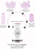 Fantasticlean Microfiber Cleaning Cloth Roll-75 Sheets, 12" x 12" (Purple) - Image 5