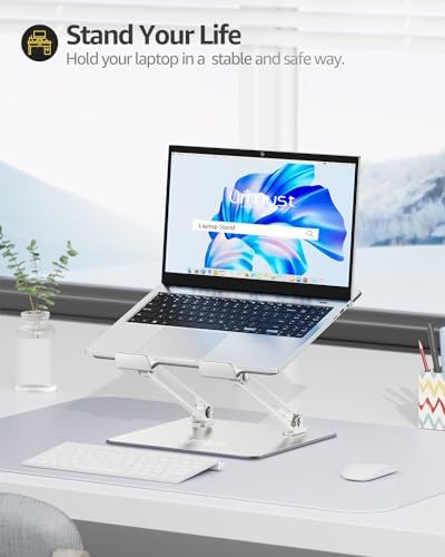 Urmust Laptop Stand, Ergonomic Adjustable Riser for Desk, Compatible with Laptops up to 16 Inches, Including MacBook Pro/Air, Portable, Heat Dissipation, Gift for Women Men - Image 3