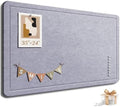 Large Bulletin Board, 35 X 24 Inches Felt Cork Board with 40 Pushpins, Foldable Felt Notice Pin Board Photo Display Board with Self-Adhesive Tape for Office Home School (Light Gray, 35x24 inch) by Subeauty
