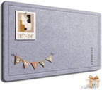Large Bulletin Board, 35 X 24 Inches Felt Cork Board with 40 Pushpins, Foldable Felt Notice Pin Board Photo Display Board with Self-Adhesive Tape for Office Home School (Light Gray, 35x24 inch) by Subeauty
