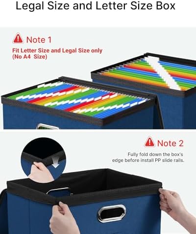 Oterri File Box Large 1-Pack Hanging Organizer for Letter/Legal-Size Folder - Image 4