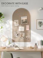 Large Arched Felt Bulletin Board 47.2''×25.5'', Taupe - Image 2