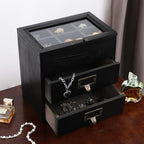 Small Wooden Drawers Wooden Box with Drawer Black - Image 2