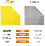 Microfiber Cleaning Cloth 300GSM 64 Pack 12.8" x12.8" Yellow - Image 3