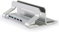 D051-3 Aluminum Alloy Desktop Organizer Vertical Laptop Stand with 4 USB Ports Hub by Unknown